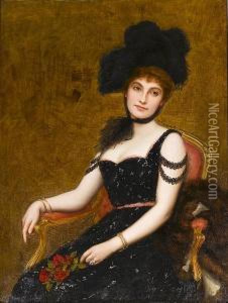 An Elegant Lady Oil Painting - Frank Markham Skipworth