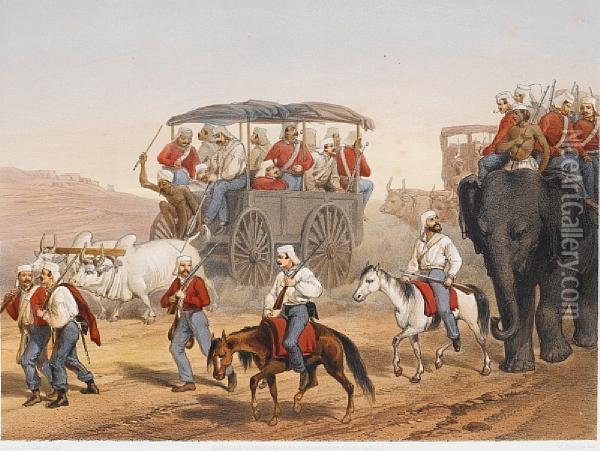 The Campaign In India Oil Painting - George Mounsey Atkinson