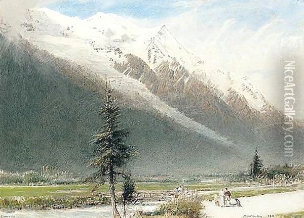 Chamonix, Switzerland Oil Painting - Albert Goodwin