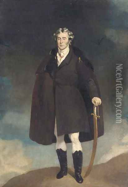 Arthur Wellesley, 1st Duke of Wellington, small full-length, in a cloak Oil Painting - Sir Thomas Lawrence