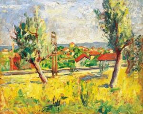 Landscape In Southern France Oil Painting - Andor Basch