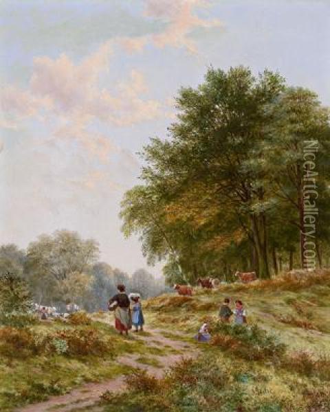 Landliche Idylle Oil Painting - Julius Godet