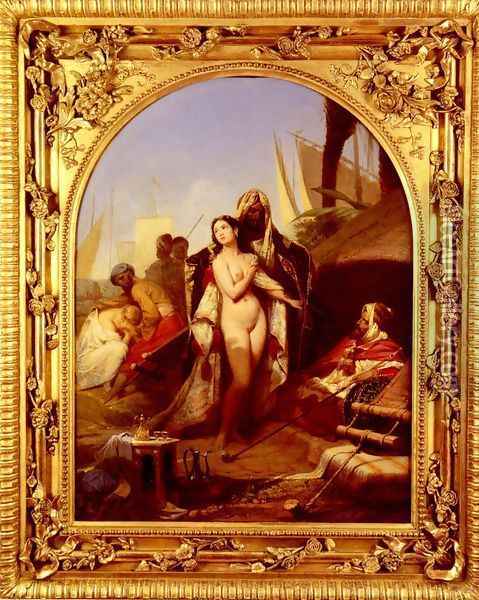 The Slave Market Oil Painting - Frederic Henri Schopin