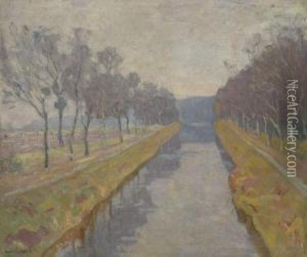 Canal Oil Painting - Arnold Borisovic Lakowskij