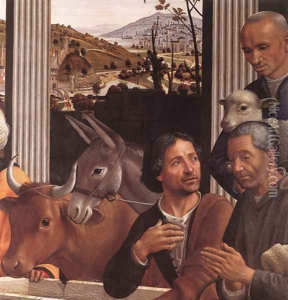 Adoration of the Shepherds (detail 1) 1482-85 Oil Painting - Domenico Ghirlandaio