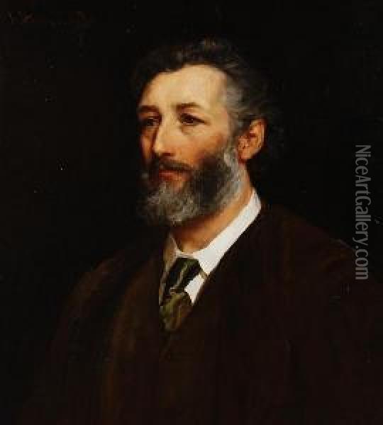 Portrait Of Frederic, Lord Leighton Oil Painting - John Hanson Walker