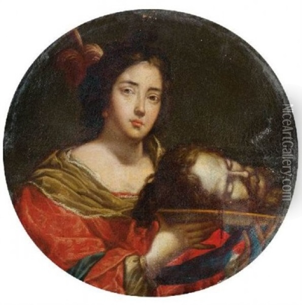 Salome Tenant La Tete De Saint Jean-baptiste Oil Painting - Nicolas Regnier
