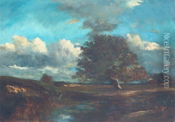 Landschap Met Onweerslucht / Ciel D'orage Oil Painting - Jules Dupre
