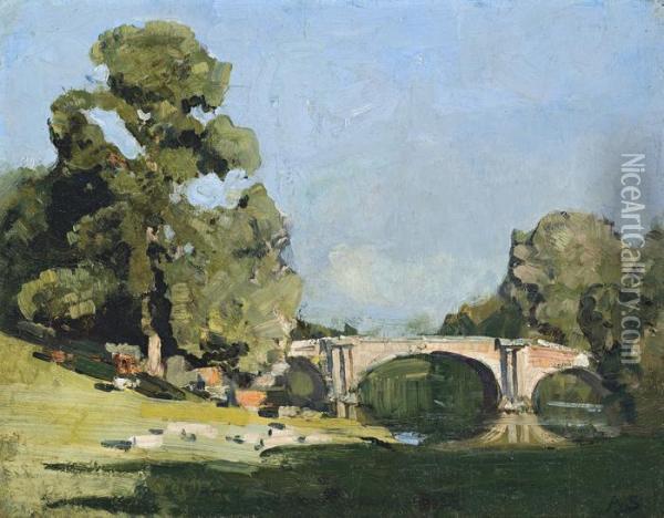 The Stone Bridge Oil Painting - Arthur Ernest Streeton