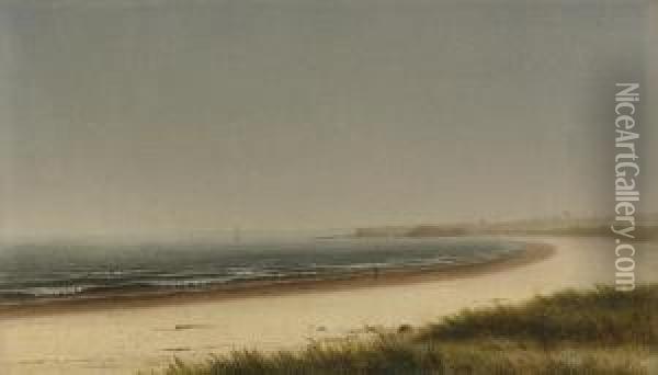 Beach Scene, Newport Oil Painting - James Augustus Suydam