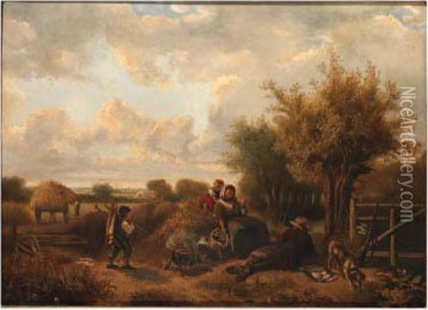 Harvesters Resting Oil Painting - Jan Mari Henri Ten Kate