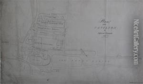 Plan Of The Pavilion And Adjacent Grounds Oil Painting - Arthur Wallis Mills