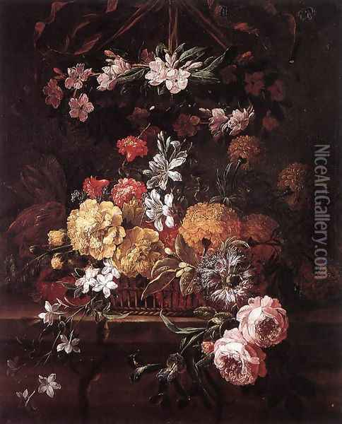 Flower Piece (2) Oil Painting - Gaspar-pieter The Younger Verbruggen