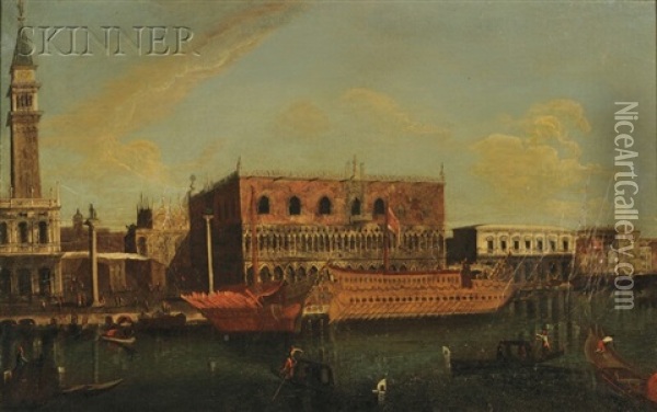The Molo, Venice, From The Bacino Di San Marco Oil Painting - Michele Marieschi