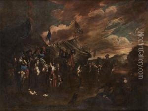 Cavaliers Pres D'un Campement Oil Painting - Cornelis de Wael