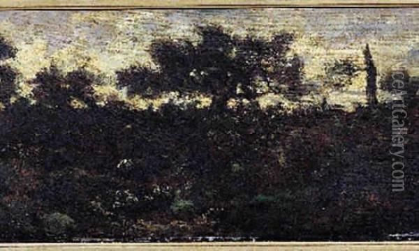 Marouflee Sur Bois Oil Painting - Theodore Rousseau