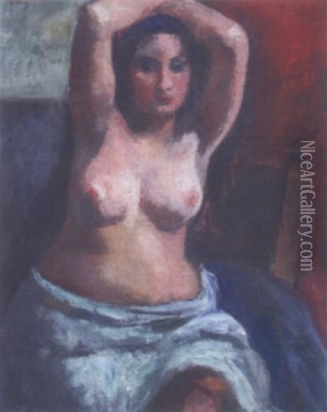 Femme A La Poitrine Nue Oil Painting - Manuel Ortiz De Zarate