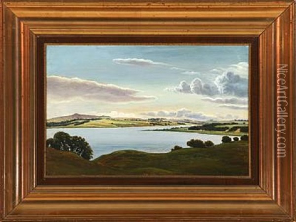 View From Silkeborg Oil Painting - August Wilhelm Boesen