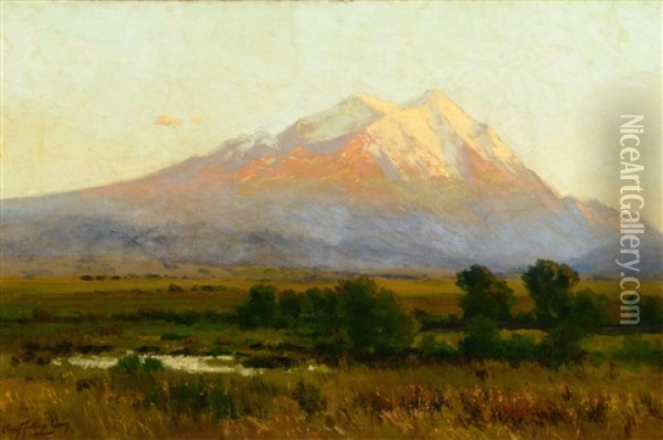Mt. Sopris Near Glenwood Springs, Colorado, Early Morning, Late Autumn Oil Painting - Charles Partridge Adams