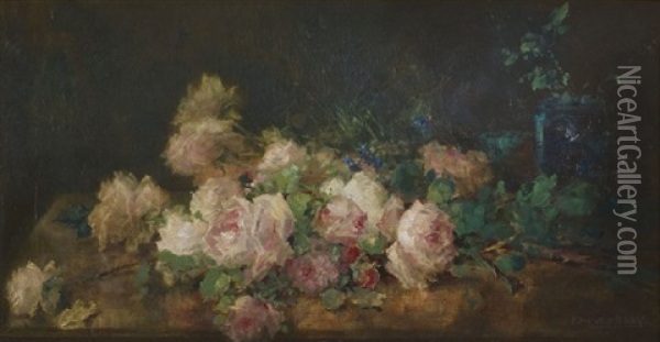 Roses Oil Painting - Edward Raby