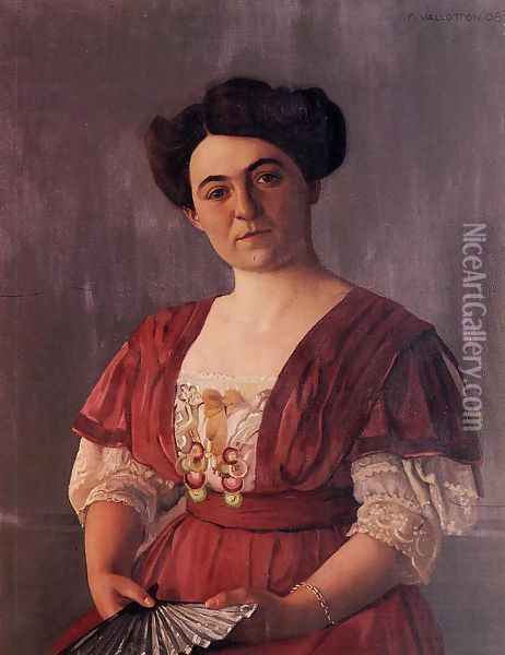 Portrait of Madame Hasen Oil Painting - Felix Edouard Vallotton