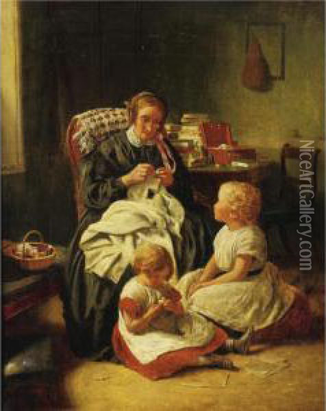 An Afternoon With Grandma Oil Painting - Edward Thompson Davis