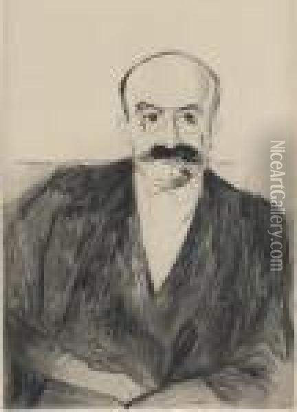Portrait Of Dr Oil Painting - Edvard Munch