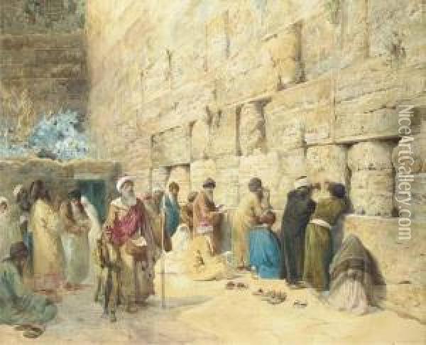 The Wailing Wall, Jerusalem Oil Painting - Charles Robertson