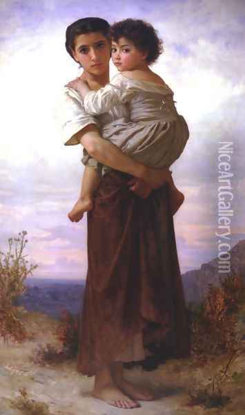Jeunes Bohemiennes (Young Gypsies) Oil Painting - William-Adolphe Bouguereau