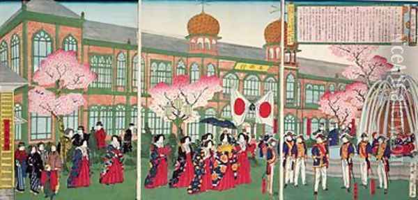 Opening ceremony of the Second Industrial Exhibition in Tokyo Oil Painting - Kunimatsu