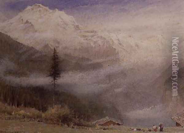 Jungfrau Oil Painting - Albert Goodwin