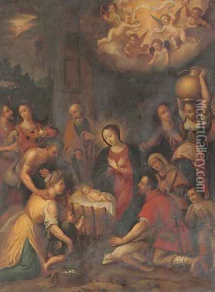 The Adoration of the Shepherds 2 Oil Painting - Frans II Francken