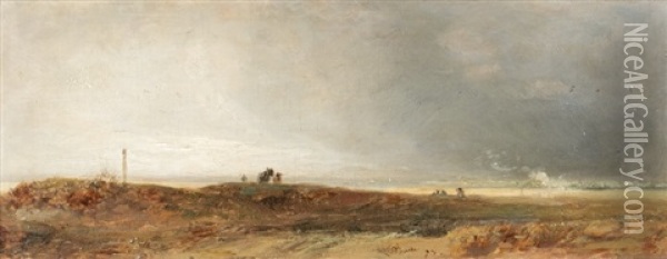 Gathering Clouds Over Coastal Landscape Oil Painting - Werner Wilhelm Gustav Schuch