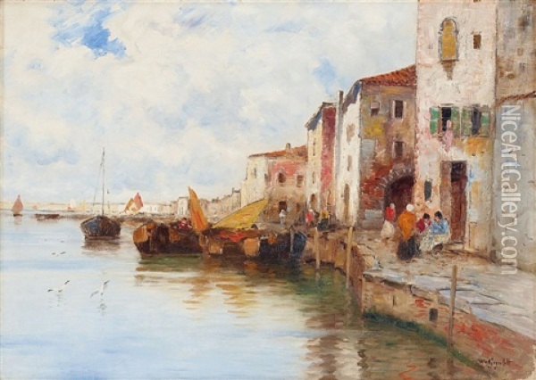 Kajmotiv Fran Venedig Oil Painting - Wilhelm von Gegerfelt