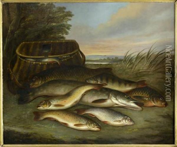 A Day's Catch Oil Painting - John Russell
