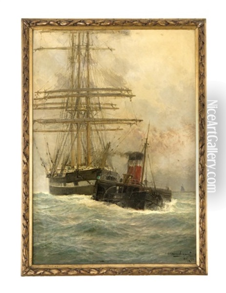 Seeschlepper Oil Painting - Carl Wilhelm Hugo Schnars-Alquist