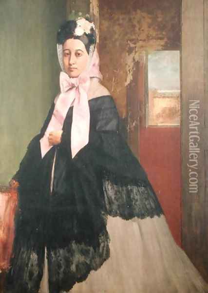 Therese de Gas (1842-95), sister of the artist, later Madame Edmond Morbilli, c.1863 Oil Painting - Edgar Degas