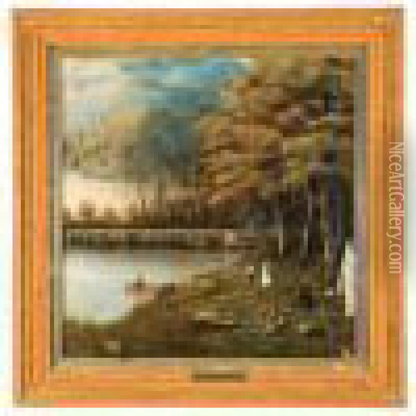 Landscape Attributed To Jasper Francis Cropsey Oil Painting - Jasper Francis Cropsey