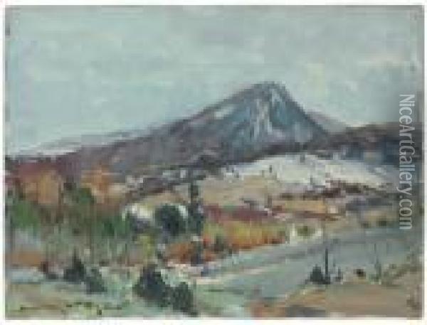 Mountain Winter Scene Oil Painting - Chauncey Foster Ryder