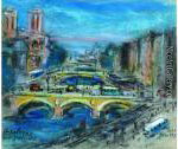 Le Pont Saint-michel Oil Painting - Henriette Deloras