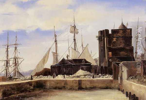 Honfleur - The Old Wharf Oil Painting - Jean-Baptiste-Camille Corot