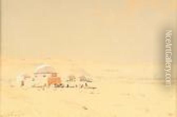 A Desert Camp Oil Painting - Augustus Osborne Lamplough