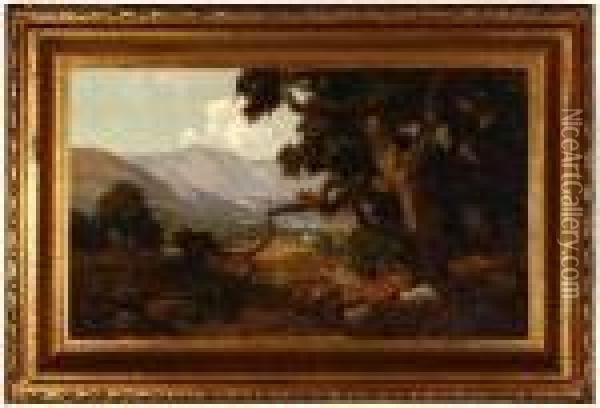San Gabriel Valley View Oil Painting - Elmer Wachtel