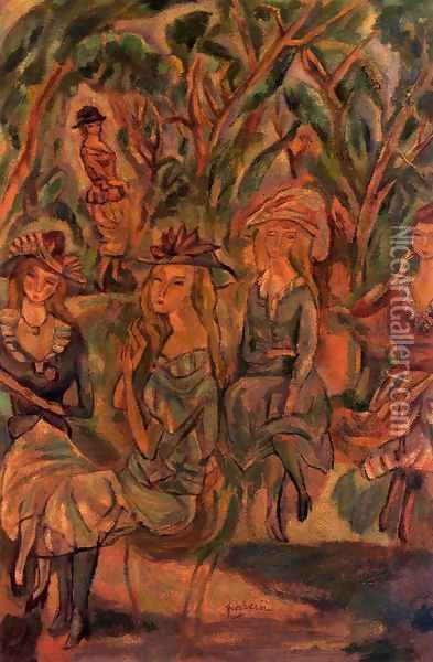 Women in the Park Oil Painting - Jules Pascin