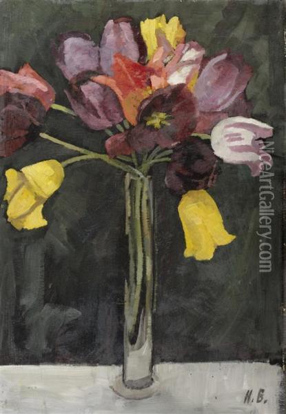 Bouquet Of Tulips Oil Painting - Hans Bruhlmann