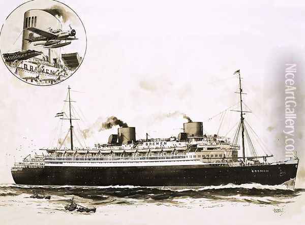 The steam liner Breman Oil Painting - John S. Smith