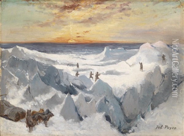 Motiv Von Den Expeditionen Auf Franz Josef Land Oil Painting - Julius von Payer