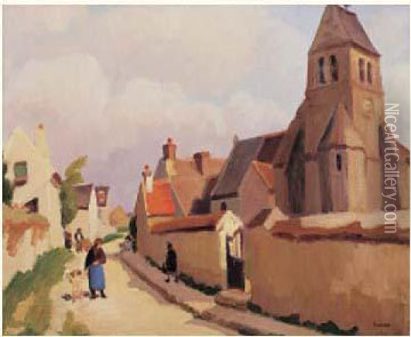 Rue De Village Oil Painting - Jules Emile Zingg