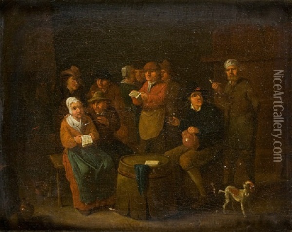 Taverne Mit Singenden Bauersleuten Oil Painting - Joseph Frans Nollekens