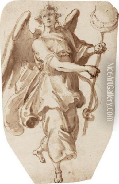 A Standing Angel Oil Painting - Federico Zuccaro